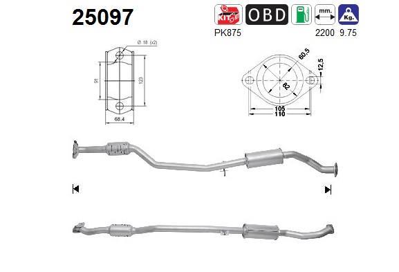 Catalyseur (Pot catalytique) AS 25097