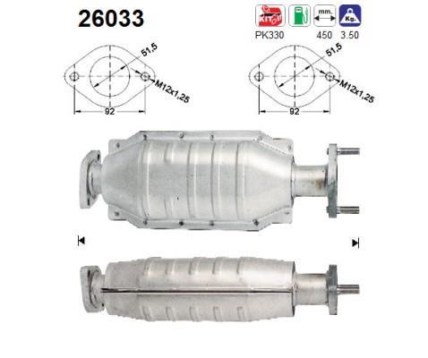 Catalyseur (Pot catalytique) AS ref. 26033
