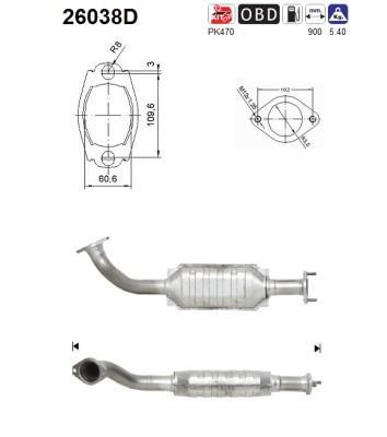 Catalyseur (Pot catalytique) AS 26038D