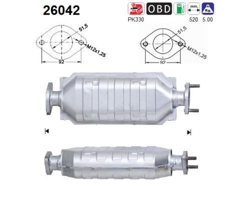 Catalyseur (Pot catalytique) AS ref. 26042