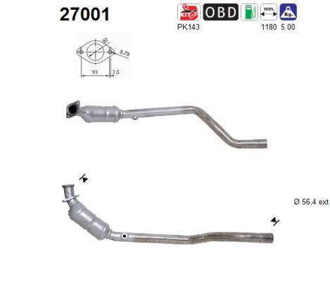 Catalyseur (Pot catalytique) AS ref. 27001