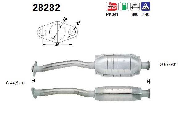 Catalyseur (Pot catalytique) AS ref. 28282