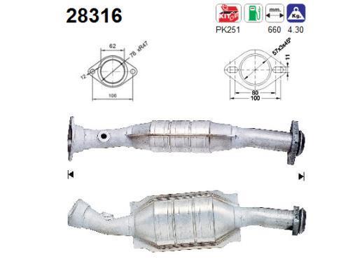 Catalyseur (Pot catalytique) AS ref. 28316