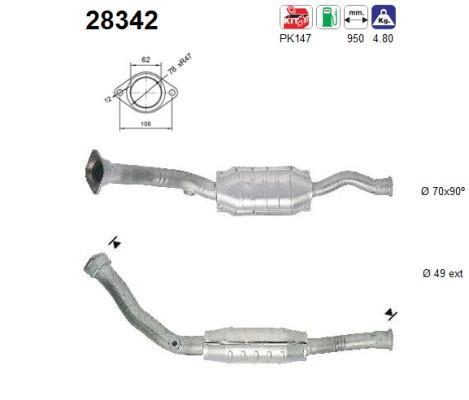 Catalyseur (Pot catalytique) AS ref. 28342
