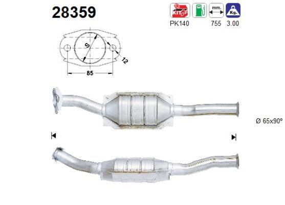 Catalyseur (Pot catalytique) AS ref. 28359