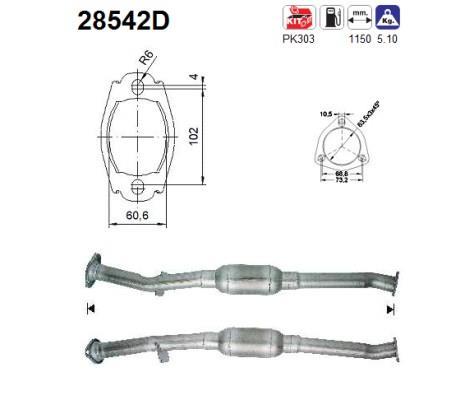 Catalyseur (Pot catalytique) AS 28542D