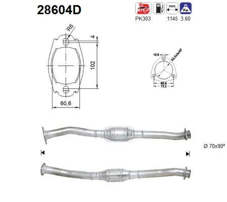 Catalyseur (Pot catalytique) AS 28604D