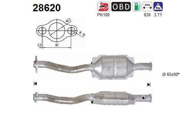 Catalyseur (Pot catalytique) AS 28620