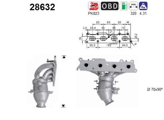 Catalyseur (Pot catalytique) AS ref. 28632