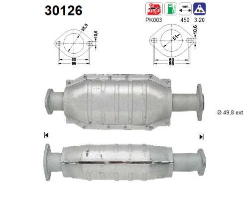 Catalyseur (Pot catalytique) AS ref. 30126