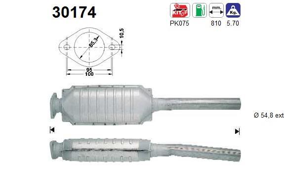 Catalyseur (Pot catalytique) AS ref. 30174