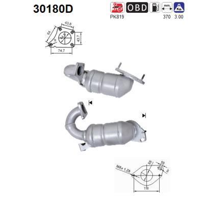Catalyseur (Pot catalytique) AS ref. 30180D