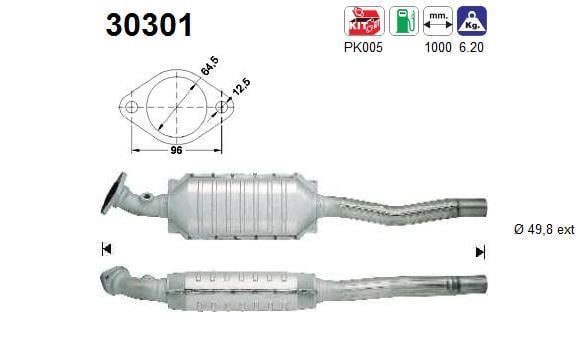 Catalyseur (Pot catalytique) AS ref. 30301
