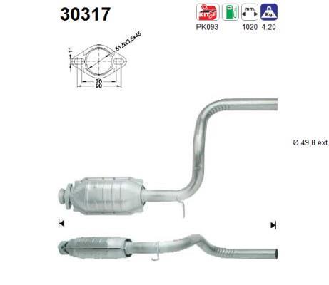 Catalyseur (Pot catalytique) AS ref. 30317