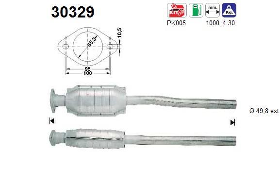 Catalyseur (Pot catalytique) AS ref. 30329