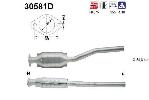 Catalyseur (Pot catalytique) AS ref. 30581D