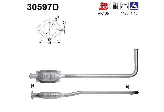 Catalyseur (Pot catalytique) AS ref. 30597D