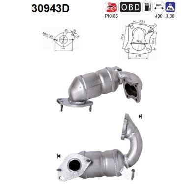 Catalyseur (Pot catalytique) AS ref. 30943D