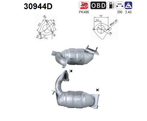 Catalyseur (Pot catalytique) AS ref. 30944D