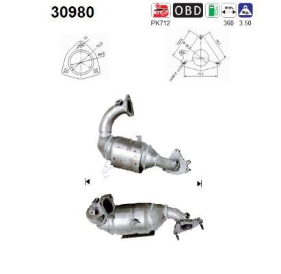 Catalyseur (Pot catalytique) AS ref. 30980