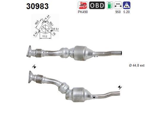 Catalyseur (Pot catalytique) AS ref. 30983