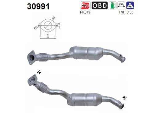 Catalyseur (Pot catalytique) AS ref. 30991