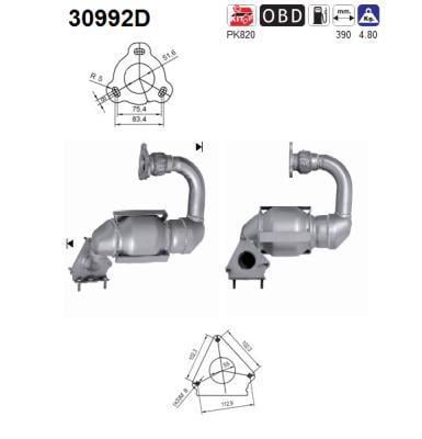 Catalyseur (Pot catalytique) AS ref. 30992D