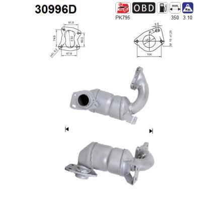 Catalyseur (Pot catalytique) AS ref. 30996D