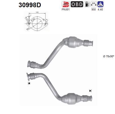 Catalyseur (Pot catalytique) AS ref. 30998D