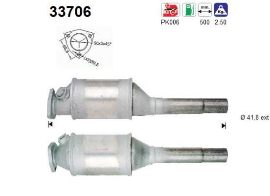 Catalyseur (Pot catalytique) AS ref. 33706