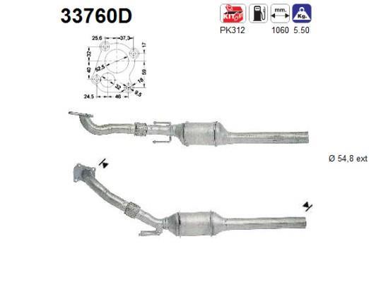 Catalyseur (Pot catalytique) AS ref. 33760D