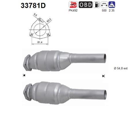 Catalyseur (Pot catalytique) AS ref. 33781D