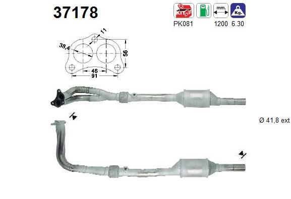 Catalyseur (Pot catalytique) AS ref. 37178