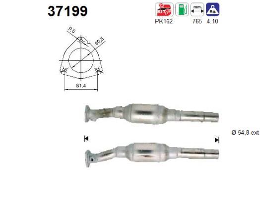 Catalyseur (Pot catalytique) AS ref. 37199