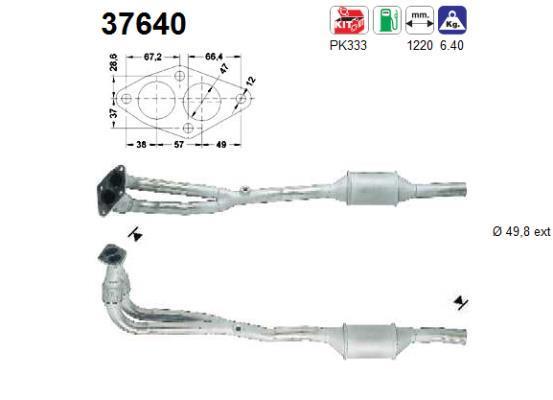 Catalyseur (Pot catalytique) AS ref. 37640