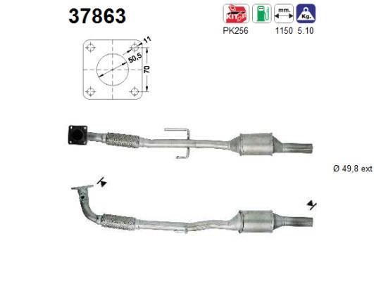Catalyseur (Pot catalytique) AS ref. 37863