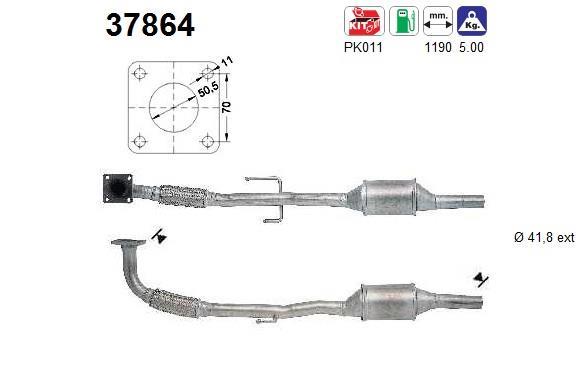 Catalyseur (Pot catalytique) AS 37864
