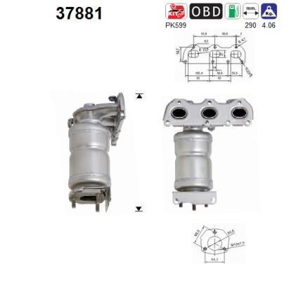 Catalyseur (Pot catalytique) AS ref. 37881