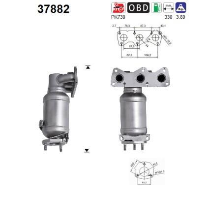 Catalyseur (Pot catalytique) AS ref. 37882