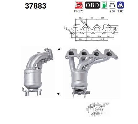 Catalyseur (Pot catalytique) AS ref. 37883