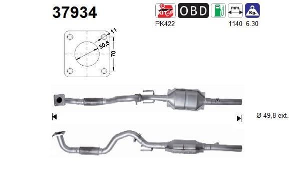 Catalyseur (Pot catalytique) AS 37934