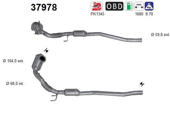 Catalyseur (Pot catalytique) AS ref. 37978