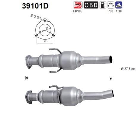 Catalyseur (Pot catalytique) AS ref. 39101D