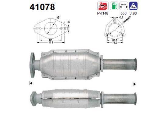 Catalyseur (Pot catalytique) AS ref. 41078