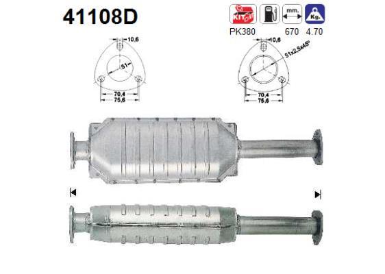 Catalyseur (Pot catalytique) AS ref. 41108D