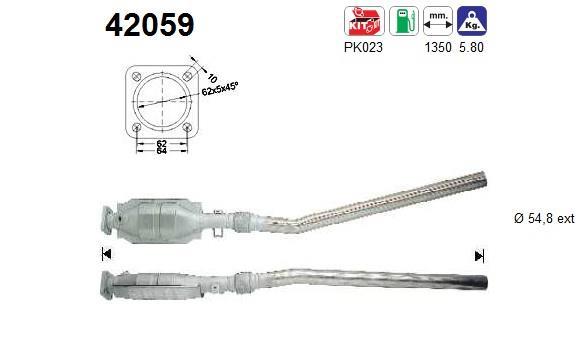 Catalyseur (Pot catalytique) AS ref. 42059