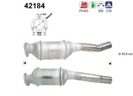 Catalyseur (Pot catalytique) AS ref. 42184