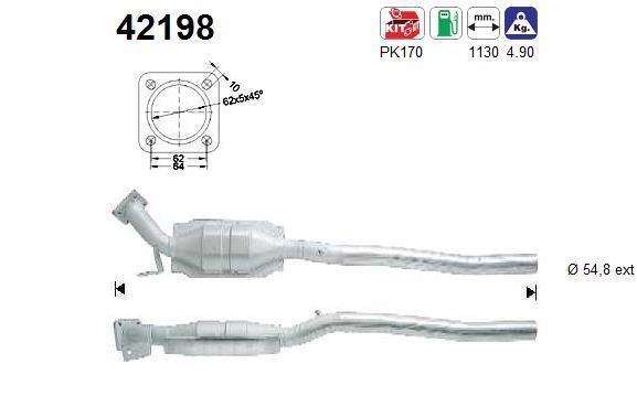 Catalyseur (Pot catalytique) AS ref. 42198