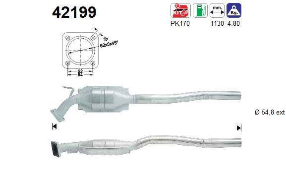 Catalyseur (Pot catalytique) AS ref. 42199