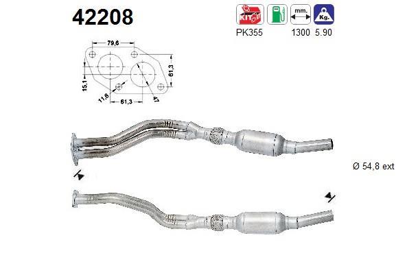Catalyseur (Pot catalytique) AS ref. 42208